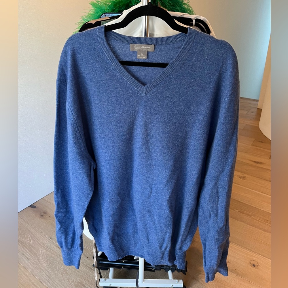Daniel Cremieux Blue V Neck Cashmere Sweater XL